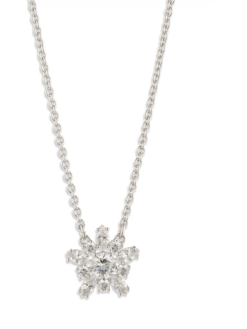 NWT! Marchesa Cubic Zirconia Silver-Tone Star Pendant Necklace